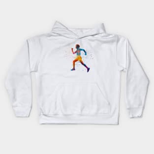 Man running sprinting jogging Kids Hoodie